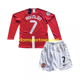 Koszulka Manchester United Cristiano Ronaldo 7 Champion League 2007 Retro Dziecięcy Domowe Koszulki Piłkarskie Długi Rękaw